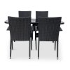 Zahradní jídelní set Klaudie černý + 4x židle PARIS KD (2)