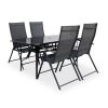 Zahradní jídelní set Klaudie černý + 4x židle Pia polohovací (2)
