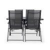 Zahradní jídelní set Klaudie černý + 4x židle Pia polohovací (3)