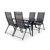 Zahradní jídelní set Klaudie černý + 4x židle Pia polohovací (4)