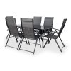 Zahradní jídelní set Klaudie černý + 6x židle Pia polohovací (2)