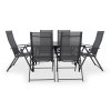 Zahradní jídelní set Klaudie černý + 6x židle Pia polohovací (3)