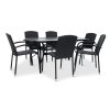 Zahradní jídelní set Klaudie transparentní + 6x židle ROMA (1)