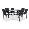 Zahradní jídelní set Klaudie černý + 6x židle ROMA (3)