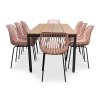 Zahradní jídelní set MILANO + 8x židle GABY růžová (1)