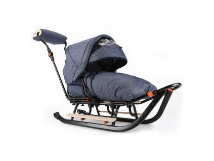 Dětské kovové sáňky ALL SEASONS fusak + rukávky modré