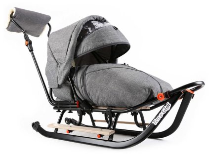 Detské kovové sánky ALL SEASONS fusak šedé