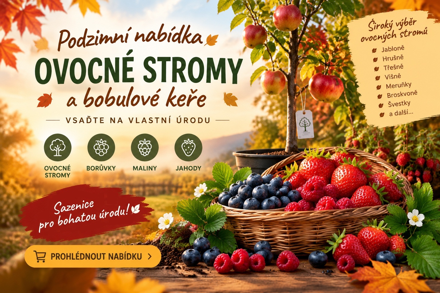 Ovocne stromy, bobulové keře