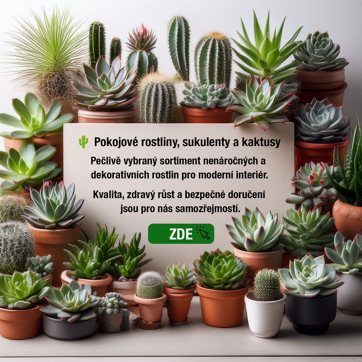 Pokojové rostliny, sukulenty a kaktusy