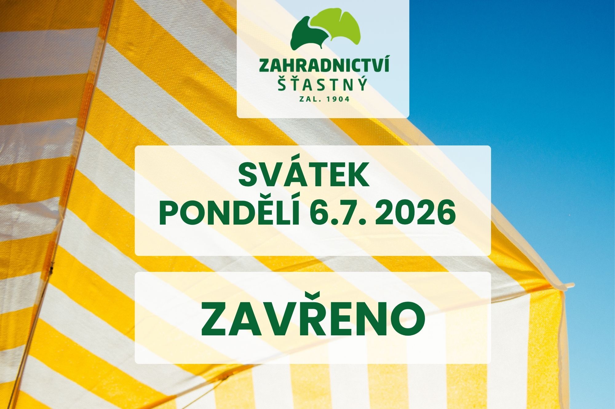 Svátek 6.července zavřeno
