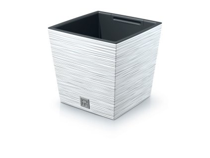 kvetinac furu square low 24cm bily