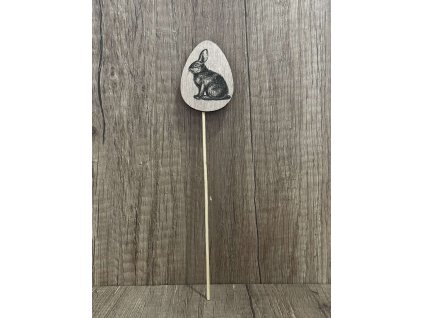 19016 zapich vejce drevo potisk kralicka 6 cm