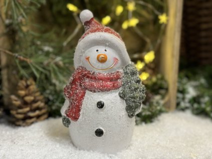 21684 snehulak keramicky zasnezeny maly stromek