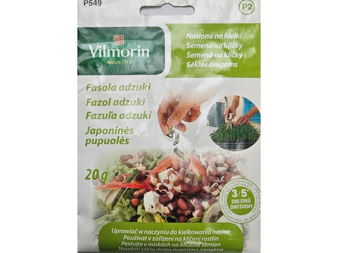 Fazuľa Adzuki semená na klíčky Vilmorin