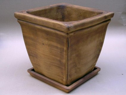 venkovní keramické květináče - váza s lemem kónická bez podmisky, výška 44cm
