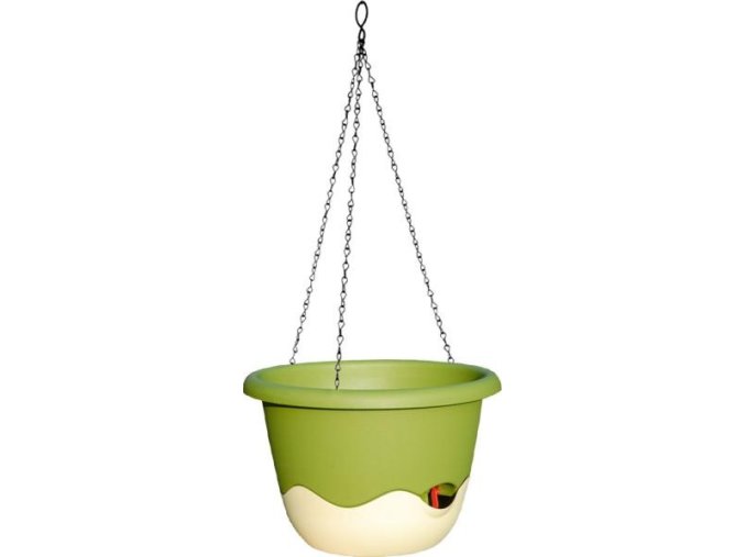 Květináč Mareta - zelená světlá + slon.kost tmavá 25cm