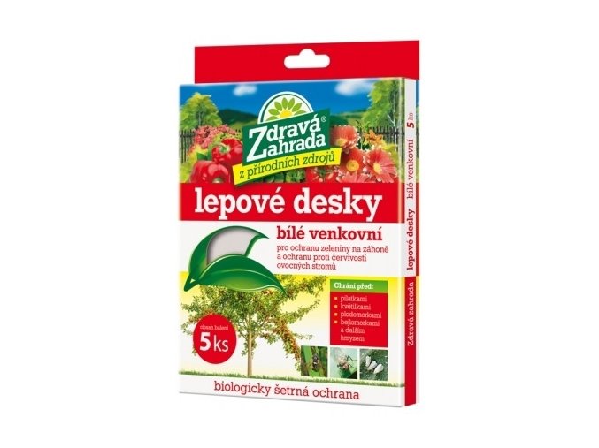 Zdravá zahrada - Lepové desky bílé venkovní - 5ks