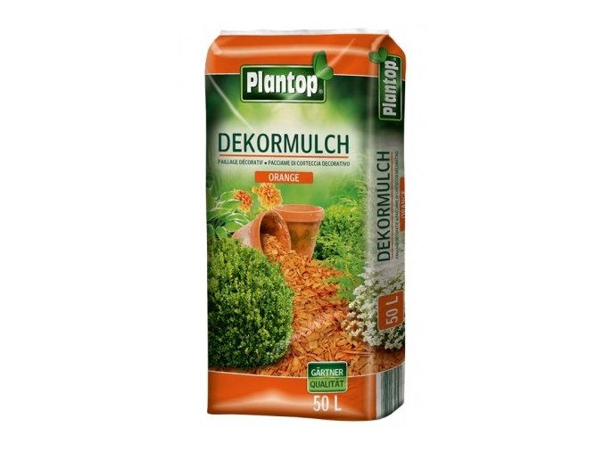 Mulč kůrový PLANTOP dekorační oranžový 50l