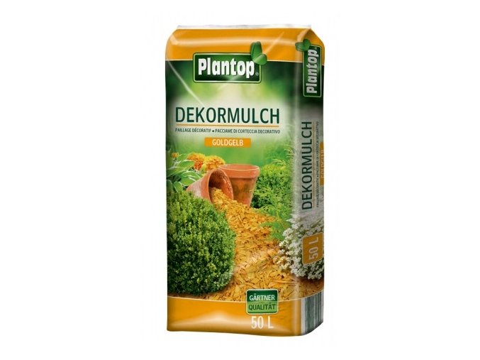 Mulč kůrový PLANTOP dekorační žlutý 50l