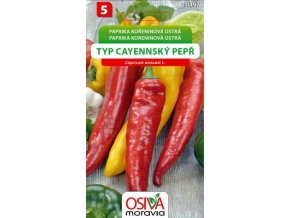 Paprika zeleninová - pálivá CAYENNSKÝ PEPŘ _0,6 g OSIVA MORAVIA
