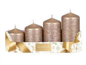 Svíčky adventní STUPŇOVITÉ TAURUS d5x6/7,5/9/10,5cm 4ks - měděná