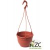 Květináč Siena závěsný s miskou - 14cm teracota