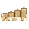 Svíčky adventní STUPŇOVITÉ TAURUS d5x6/7,5/9/10,5cm 4ks - zlatá