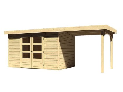 66758 dreveny domek karibu askola 4 pristavek 240 cm 73247 natur