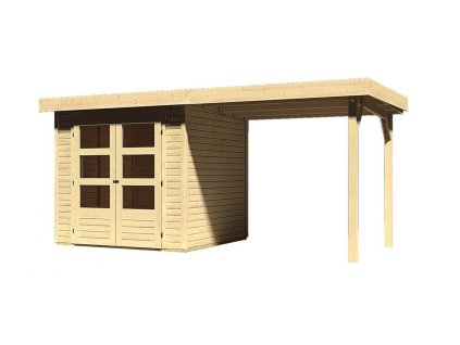 66935 dreveny domek karibu askola 2 pristavek 240 cm 73245 natur