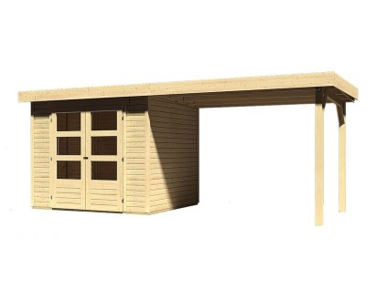 66995 5 dreveny domek karibu askola 3 pristavek 280 cm 77726 natur