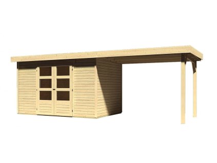 67001 5 dreveny domek karibu askola 4 pristavek 280 cm 77733 natur