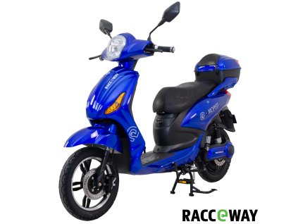 113464 elektroskutr racceway e moped modry leskly s baterii 12ah