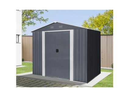 129540 riwall pro rmsa 6x8 anthracite zahradni domek kovovy 2 4 x 1 7 m se sedlovou strechou antracit