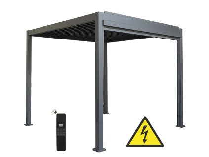 131925 hlinikova bioklimaticka pergola lanitplast premium plus 3x3 m elektricka lg4091