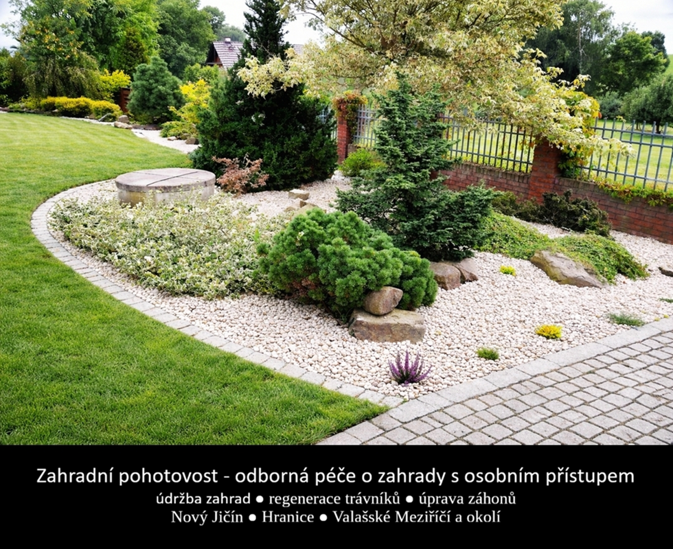 Údržba okrasného záhonu s kačírkem a obrubníky - zahradní pohotovost