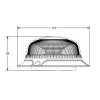 Led maják magnetický, 12-24V pohled rozměry