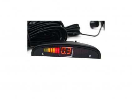Parkovací systém 4 senzorový - černý - zvuková signalizace i LED panel, D25mm