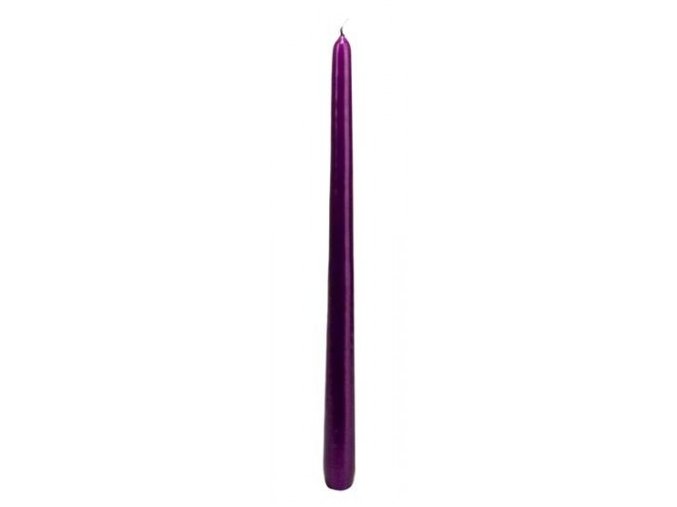 Svíčka kónická 22 x 290 mm - metal tmavě fialová