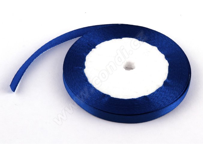 stuha satenova 0 65 cm x 23 m modra