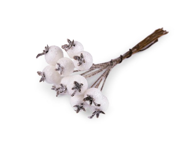 dekorace vanocni jerabina sipek s glitry na dratku