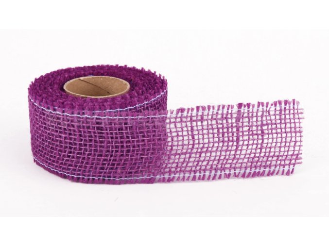 Stuha jutová jemná 5cm x 5m SV. FIALOVÁ