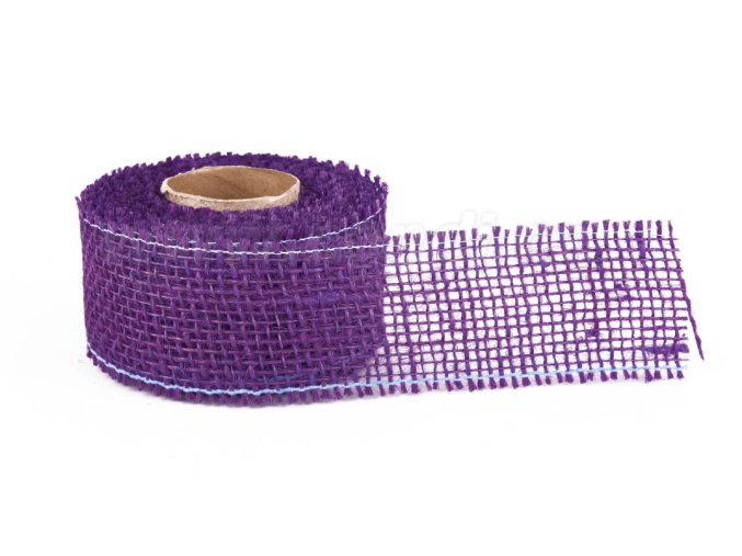 Stuha jutová jemná 5cm x 5m TM. FIALOVÁ