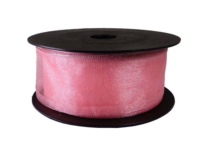 Stuha Organza snow 4 cm x 9,15 m - starorůžová
