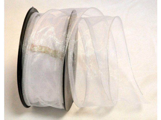 Stuha Organza 4 cm x 10 m - bílá