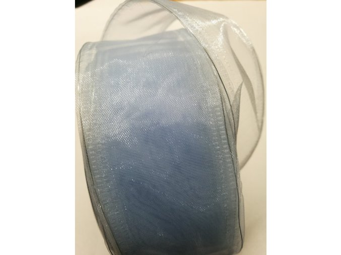 Stuha Organza 4 cm x 10 m - sv. modrá