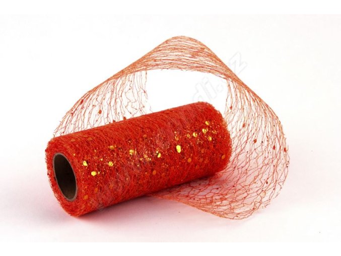 Stuha Fibre třpyt 10 cm x 4.6 m - měděná