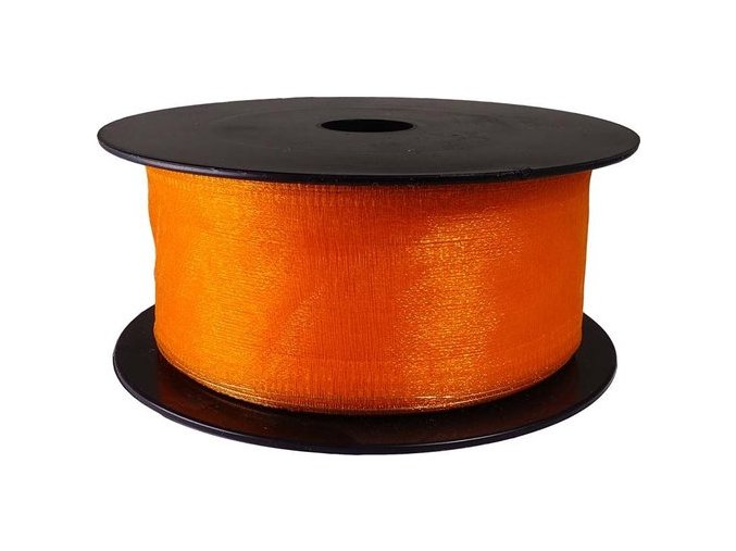 Stuha Organza snow 4 cm x 9,15 m - oranžová