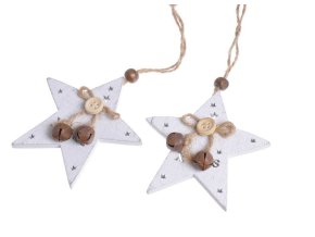dekorace hvezda s rolnickami k zaveseni 9 cm 2 ks