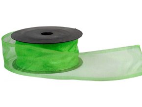 stuha organza snow 4 cm x 9 15 m zelena