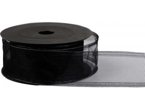 stuha organza 4 cm x 10 m cerna